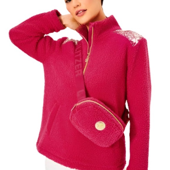 Lilly Pulitzer belt bag. Sherpa raspberry rouge. New sealed. - Picture 9 of 10